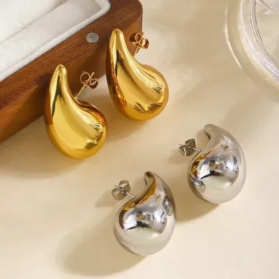 Geometric Waterdrop Stud Earrings 